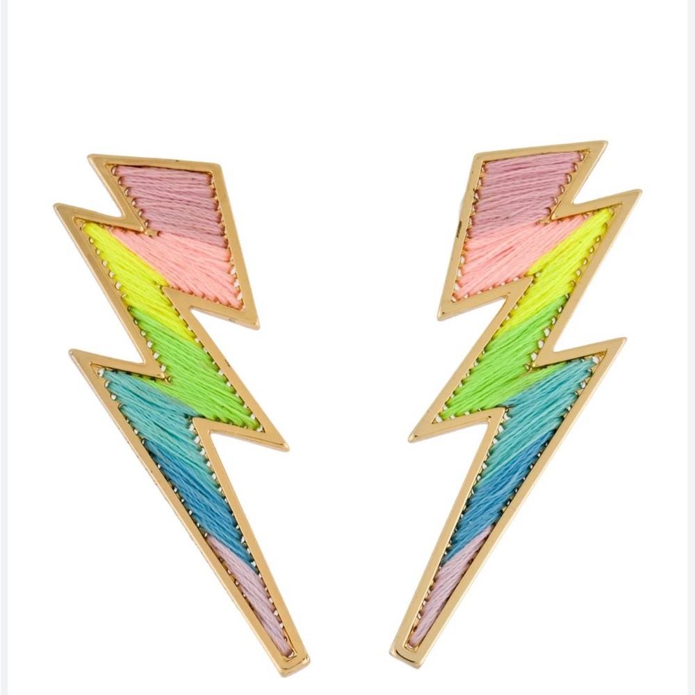 Mignonne Gavigan thread lightning bolt earrings